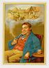 Image 1 - J.E. HODGSON artist-man in chair smokes pipe, image of a busy farm scene in a cloud above him