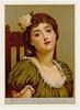Image 1 - G.D. LESLIE artist-woman in green blouse, pink rose in her hair