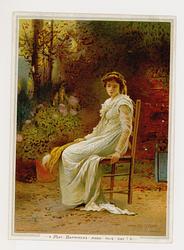 MARCUS STONE-Woman sits on a wooden chair looking sad